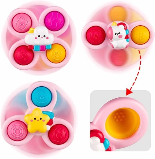 3PCS ALASOU Pop up Suction Cup Spinner Toys