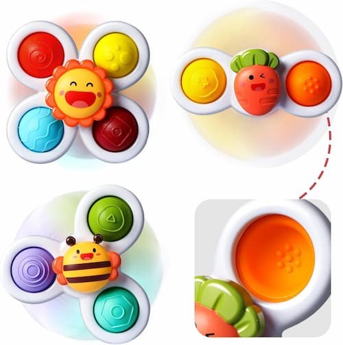 3PCS ALASOU Pop up Suction Cup Spinner Toys