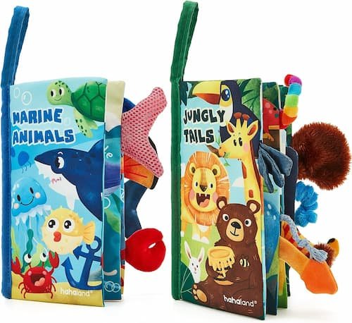 Baby Books 0-6 Months - 2PCS Touch Feel Tummy Time Books