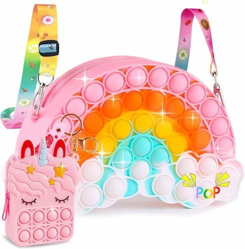 Aucma Rainbow Cloud Unicorn Crossbody Handbag
