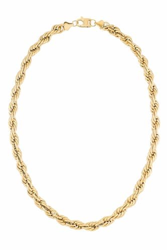 Men's Bold Rope Chain Necklace In Gold IP Over Stainless Steel