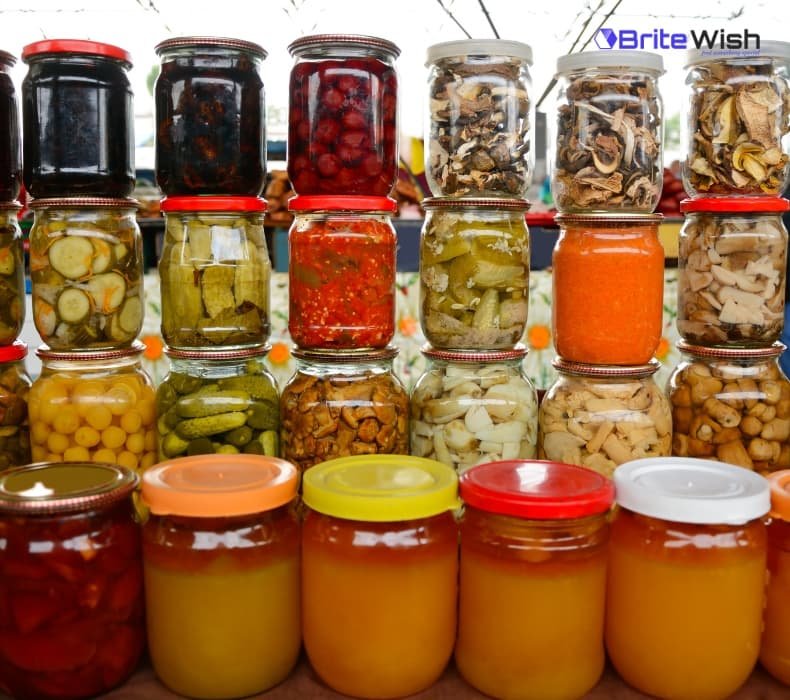 Glass containers with fresh salads and leftovers